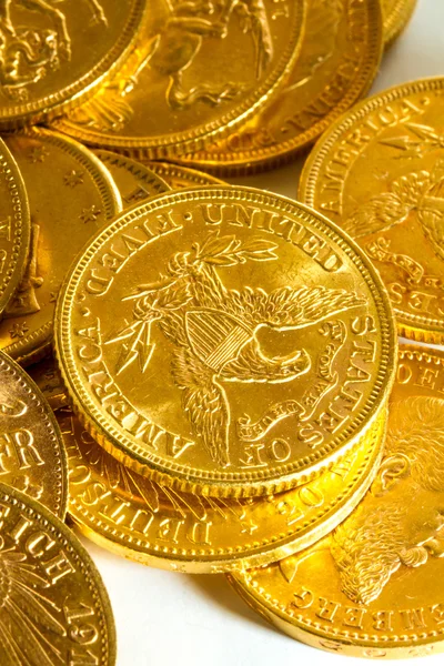 Amerikanische Goldmünzen. — Stockfoto