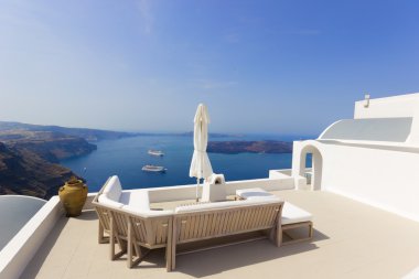 Santorini Yunan islad