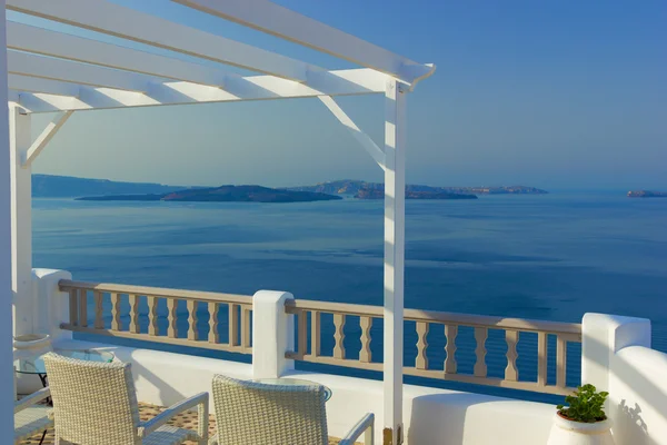 Balkon op het eiland santorini — Stockfoto