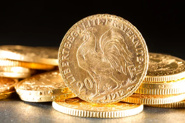 Húsz francia frankot érmék — Stock Fotó