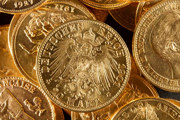 Vinte moedas de marca deutsch — Fotografia de Stock