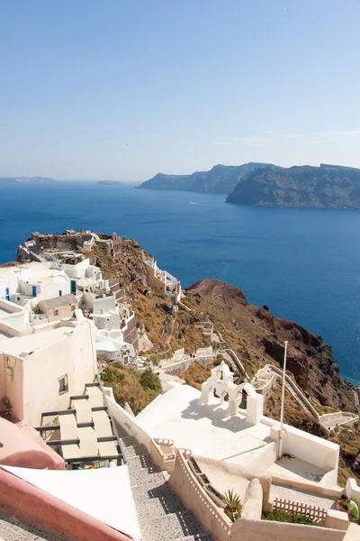 Visa på oia i santorini — Stockfoto