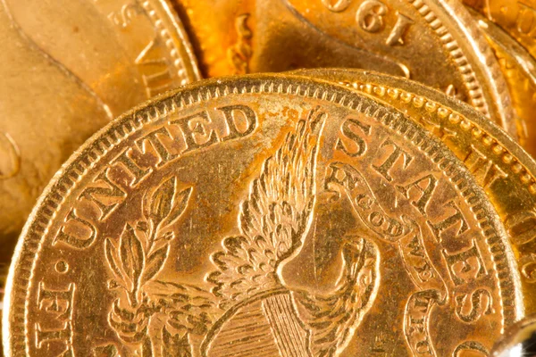 Vijf dollar gouden munten — Stockfoto
