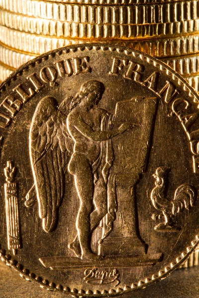Dvacet francouzských franků mince — Stock fotografie