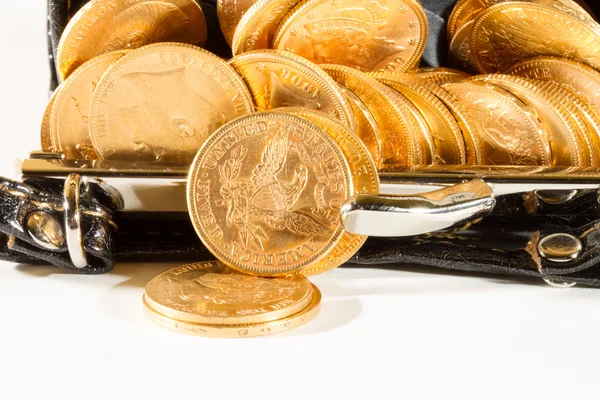 Five Dollars gold coins — Stock Photo, Image