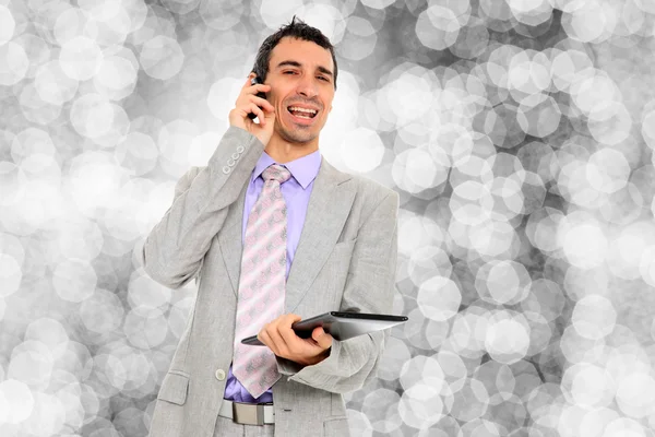 Business man using a table — Stock Photo, Image