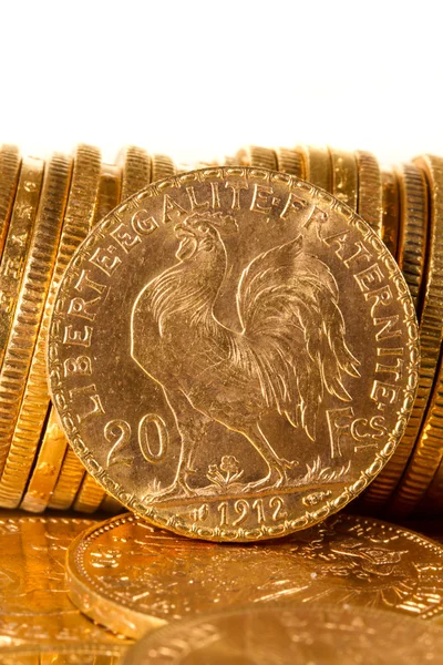 Tjugo franska franc mynt — Stockfoto