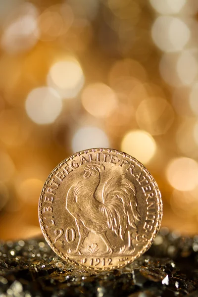 Twenty French Francs coins — Stock Photo, Image