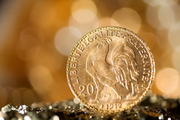 Twenty French Francs coins — Stock Photo, Image