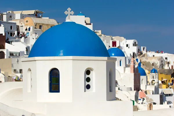 Visa på oia i santorini — Stockfoto