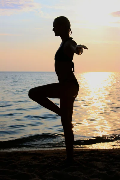 Portrait of young woman as silhouette — Stock Photo, Image