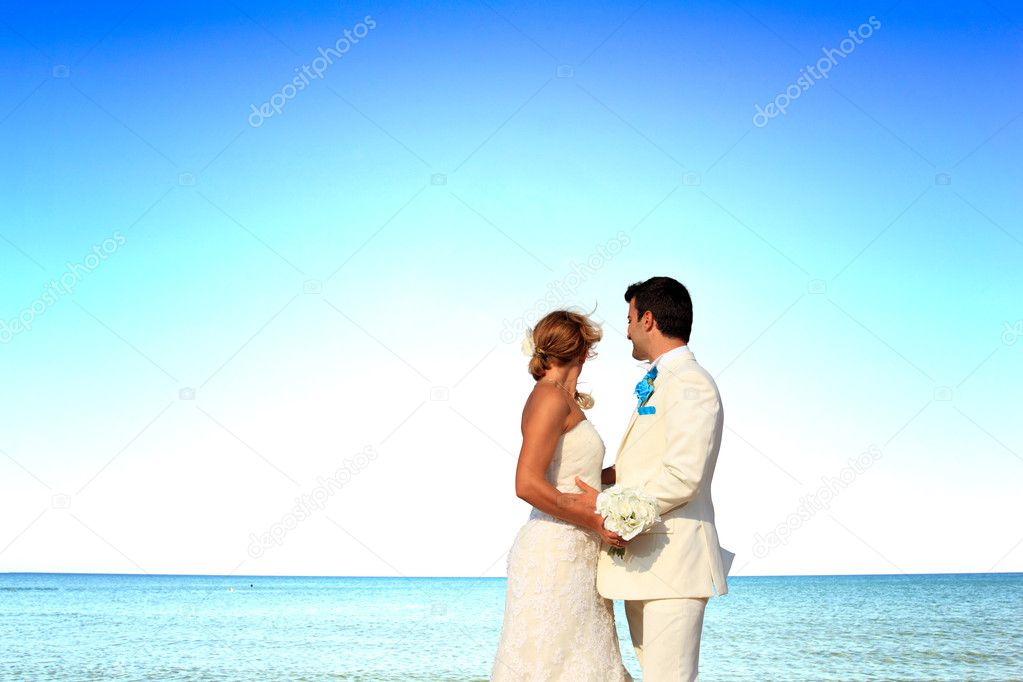 beautiful couple on the beach