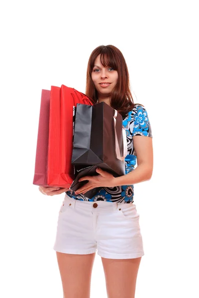 Lovely woman with shopping bags — Stock Photo, Image