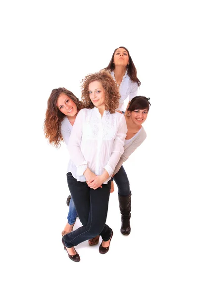 Grupo de meninas felizes muito rindo — Fotografia de Stock