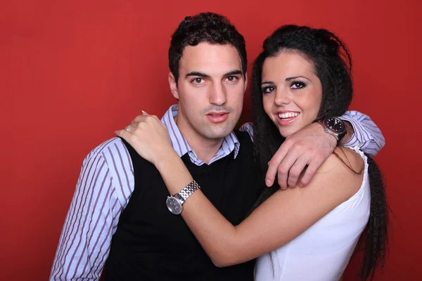 Portrait of romantic young couple — Stock Photo, Image