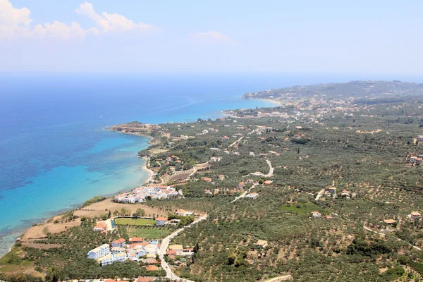 Vista aérea sobre Zakynthos Grécia — Fotografia de Stock