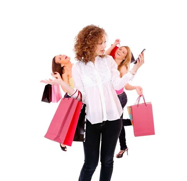 Kleine groep winkelen meisje — Stockfoto
