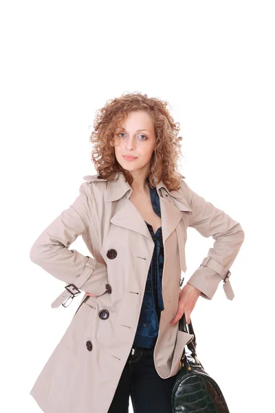 Woman wearing trenchcoat — Stock Photo, Image