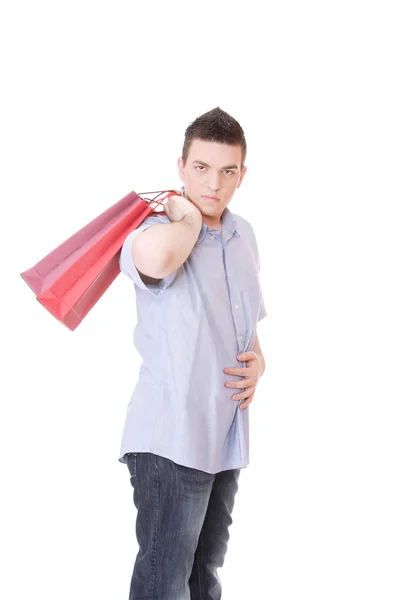 Lycklig shopping man. — Stockfoto