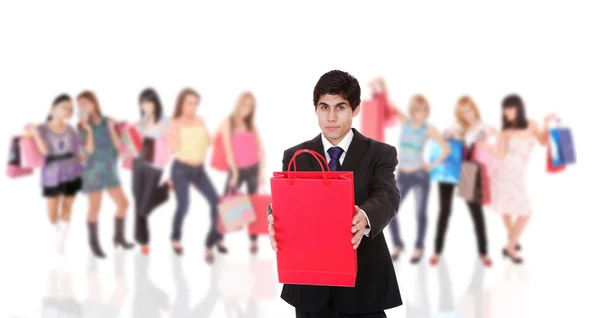 Guapo joven de compras — Foto de Stock