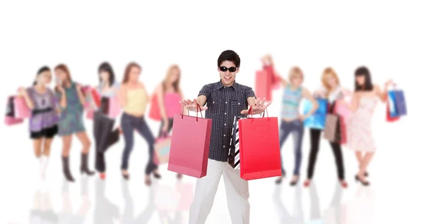 Handsome young man shopping — Stock Photo, Image