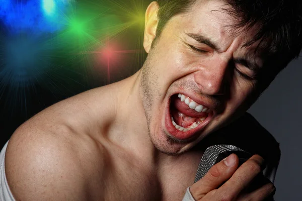 Young Man Singing — Stock Photo, Image