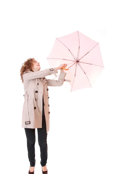 Mulher segurando um guarda-chuva — Fotografia de Stock