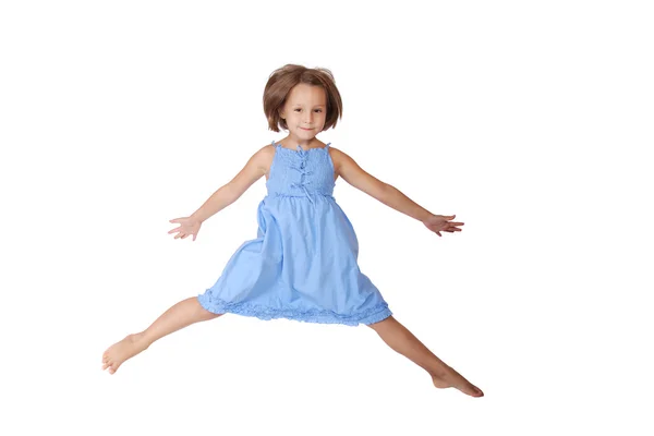 Little girl jumps — Stock Photo, Image