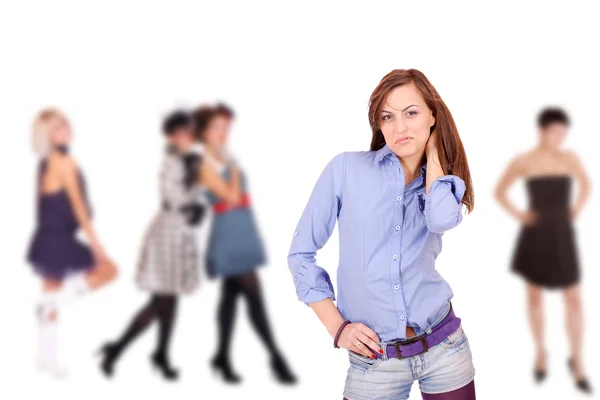 Group of happy pretty girls — Stock Photo, Image