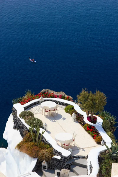 Santorini balconny met uitzicht op de zee — Stockfoto