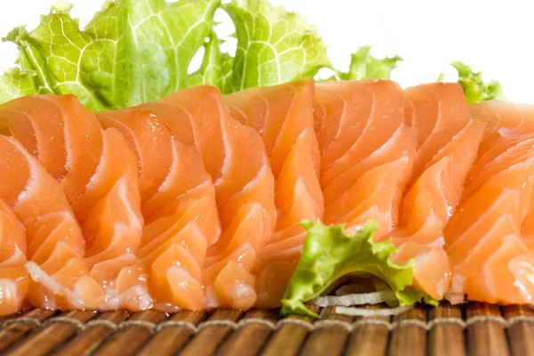 Szeletelt nyers lazac sashimi — Stock Fotó