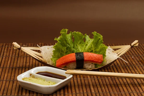 Yummy Fresh Sushi rolos — Fotografia de Stock