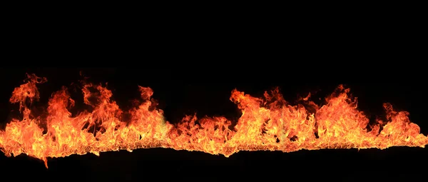 Flames over black background — Stock Photo, Image