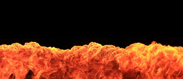 Flames over black background — Stock Photo, Image