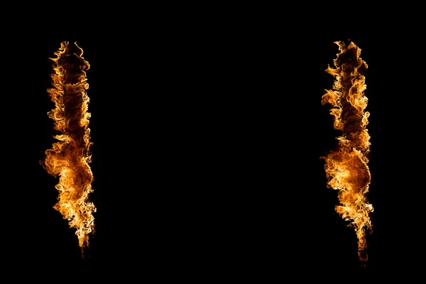 Blazing flames on black — Stock Photo, Image