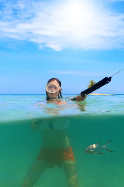 Underwater diving girl — Stock Photo, Image