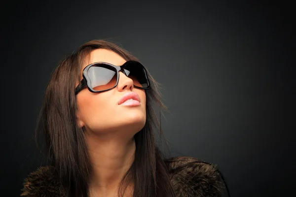 Beautiful long hair brunette woman portrait — Stock Photo, Image