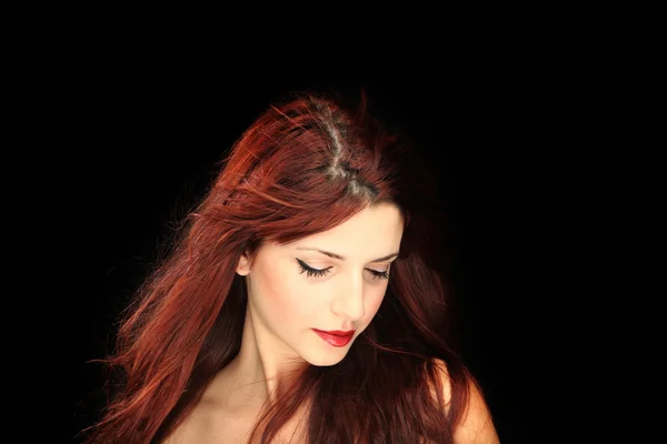 Vörös haj nő portré — Stock Fotó