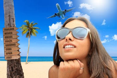 kadın plaj tropikal tatil