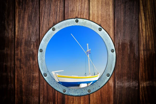 Barca închis porthole — Fotografie, imagine de stoc