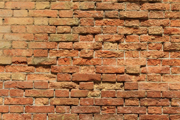 Primo piano del vecchio muro di mattoni — Foto Stock