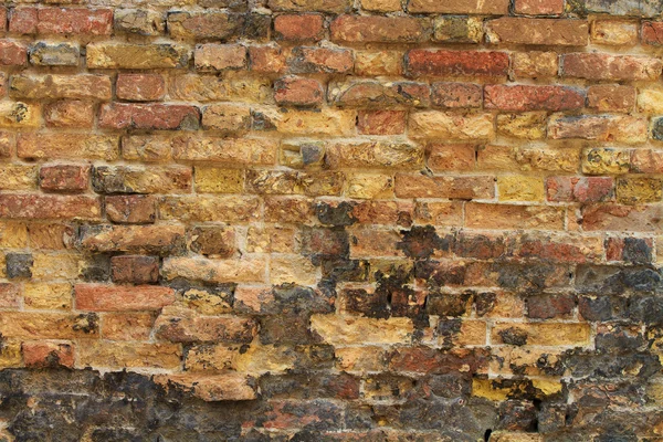 Primo piano del vecchio muro di mattoni — Foto Stock