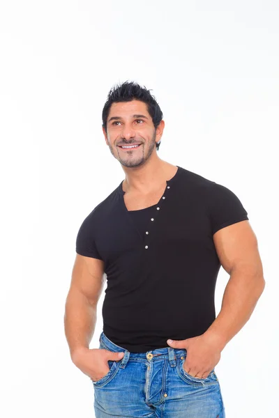 Ritratto di modello in t-shirt e jeans — Foto Stock