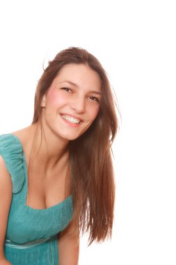 Güzel bir genç kadının portresi.