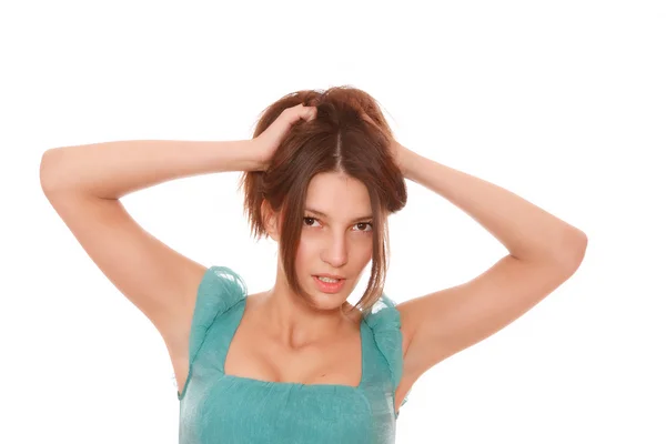 Retrato de uma mulher fresca e adorável — Fotografia de Stock