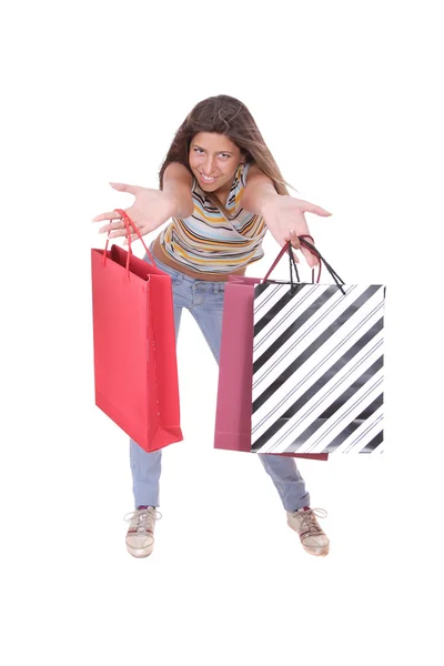Mooie vrouw winkelen — Stockfoto