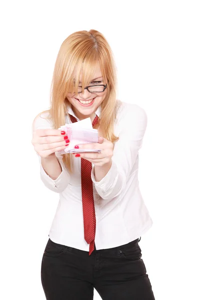 Retrato de una joven atractiva mujer de negocios. —  Fotos de Stock