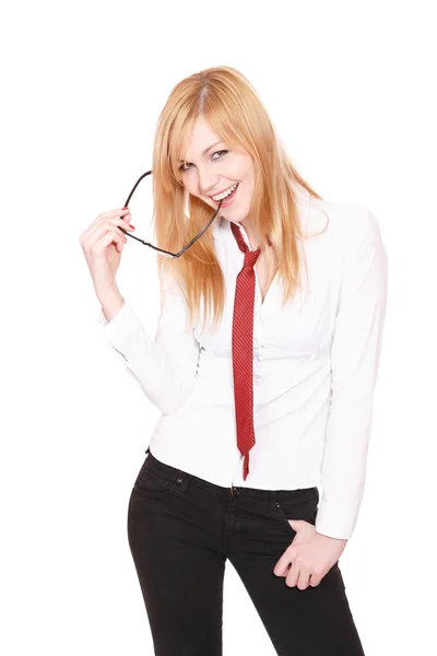 Retrato de una joven atractiva mujer de negocios. —  Fotos de Stock