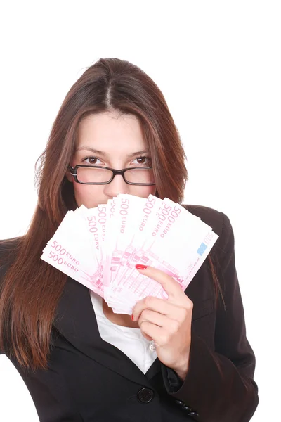 Retrato de una joven atractiva mujer de negocios. — Foto de Stock