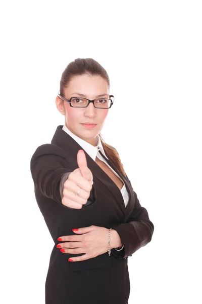 Retrato de una joven atractiva mujer de negocios. — Foto de Stock